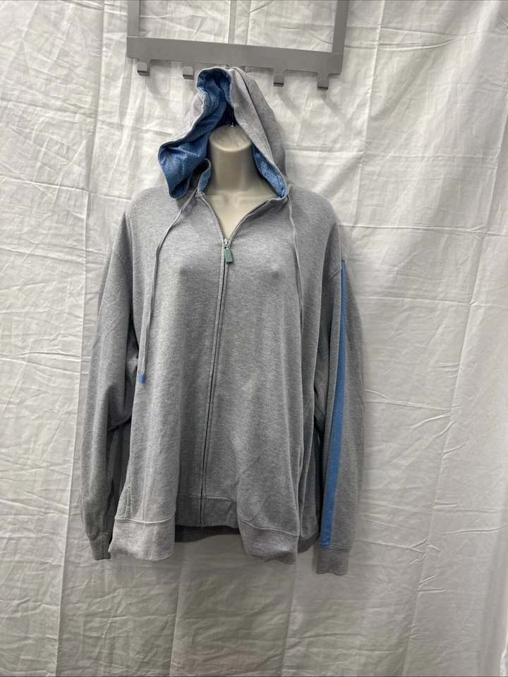 Sudadera con capucha gris con cremallera St John's Bay Activewear forrada de malla para mujer 3XL Foto 2 de 4