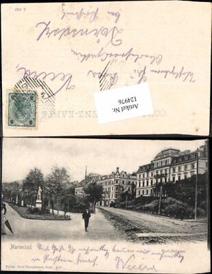 124976,Marienbad Rudolfstrasse Strassenpartie Tolle seltene Karte 1900