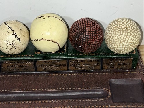 Golf Gifts & Gallery The History Of The Golf Ball Paperweight Display 8” Long - Picture 5 of 7