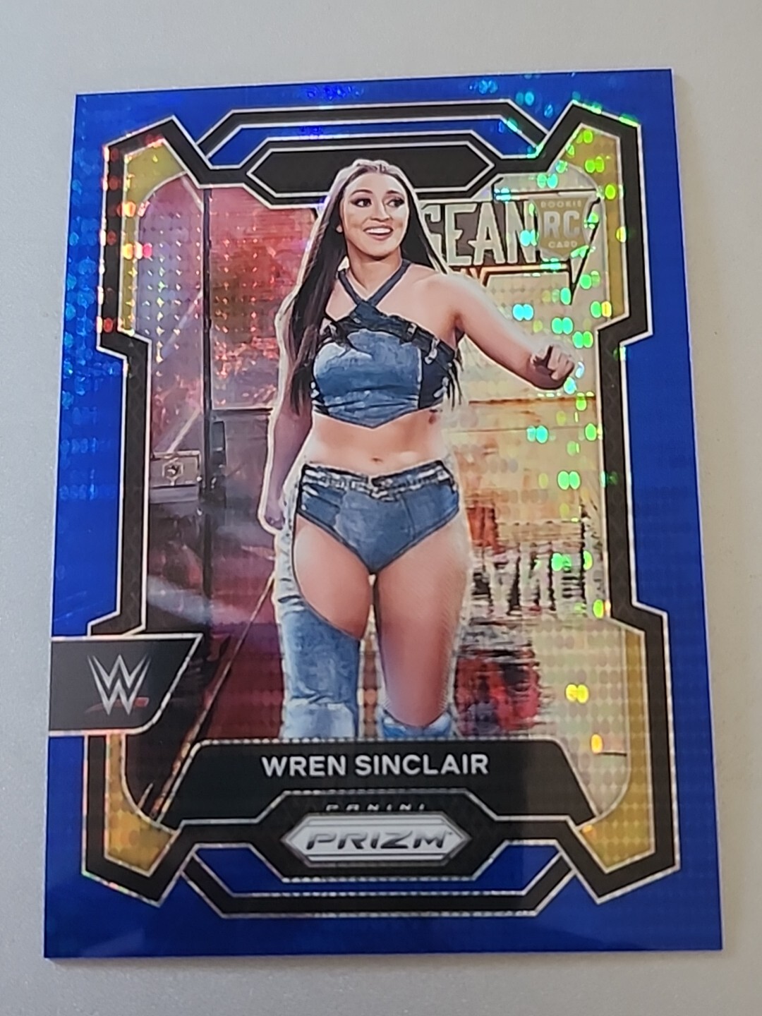 2024 Panini Prizm WWE Wren Sinclair Blue Pulsar Rookie #’ed /75 Parallel NXT 🔥
