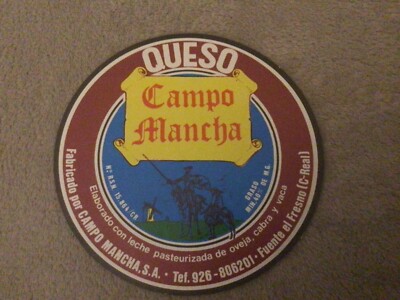 Etikett Käse Neu Spanien Queso Campo Mancha Fuente El Fresno