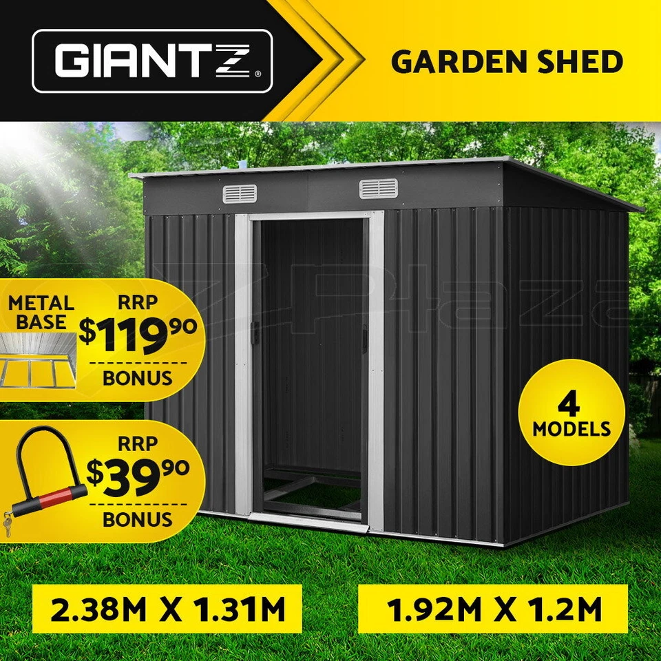 Giantz Garden Shed Outdoor Storage Sheds Workshop Cabin Metal Base Tool House