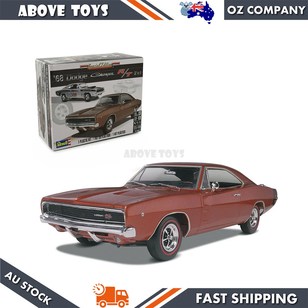 Revell 1 25 Scale 1968 Dodge Charger R T Muscle Car Vintage Drag Racer Maroon