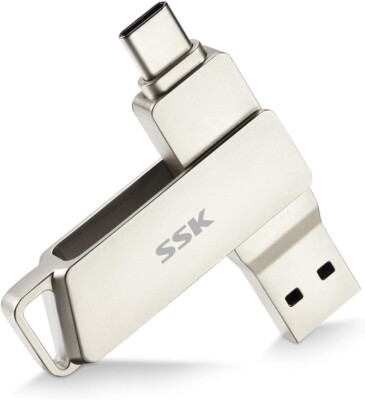  SSK USB C Disk 64GB Memory Up to 200MB/s Dual Drive Type C + USB 3.2 Jump 