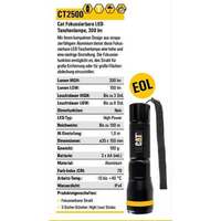 Caterpillar Cat CT2500 Taschenlampe Led 300 Lumen Inkl. Batterien 3 X Aaa