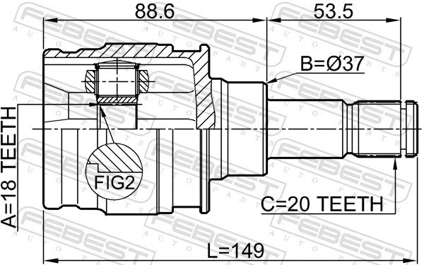 JOINT KIT DRIVE SHAFT 0111-ACA33R FOR TOYOTA 2AZ-FE 2.4L 4cyl RAV43ZR-FAE 2.0L - Image 3 of 4