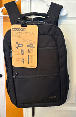 Cocoon Black Nylon Padded Backpack for 17in Laptop & 10in Tablet, GRID-IT
