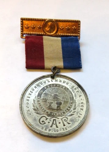 G.A.R. OHIO CENTENNIAL 1788-1888 EXPOSITION COLUMBUS BADGE