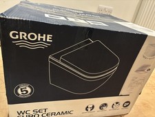 GROHE Euro Ceramic Rimless Wall Hung Toilet Soft Close Seat Vortex Flush BNIB