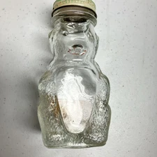 Vintage Snow Crest Beverages Glass Bear Bank With Lid