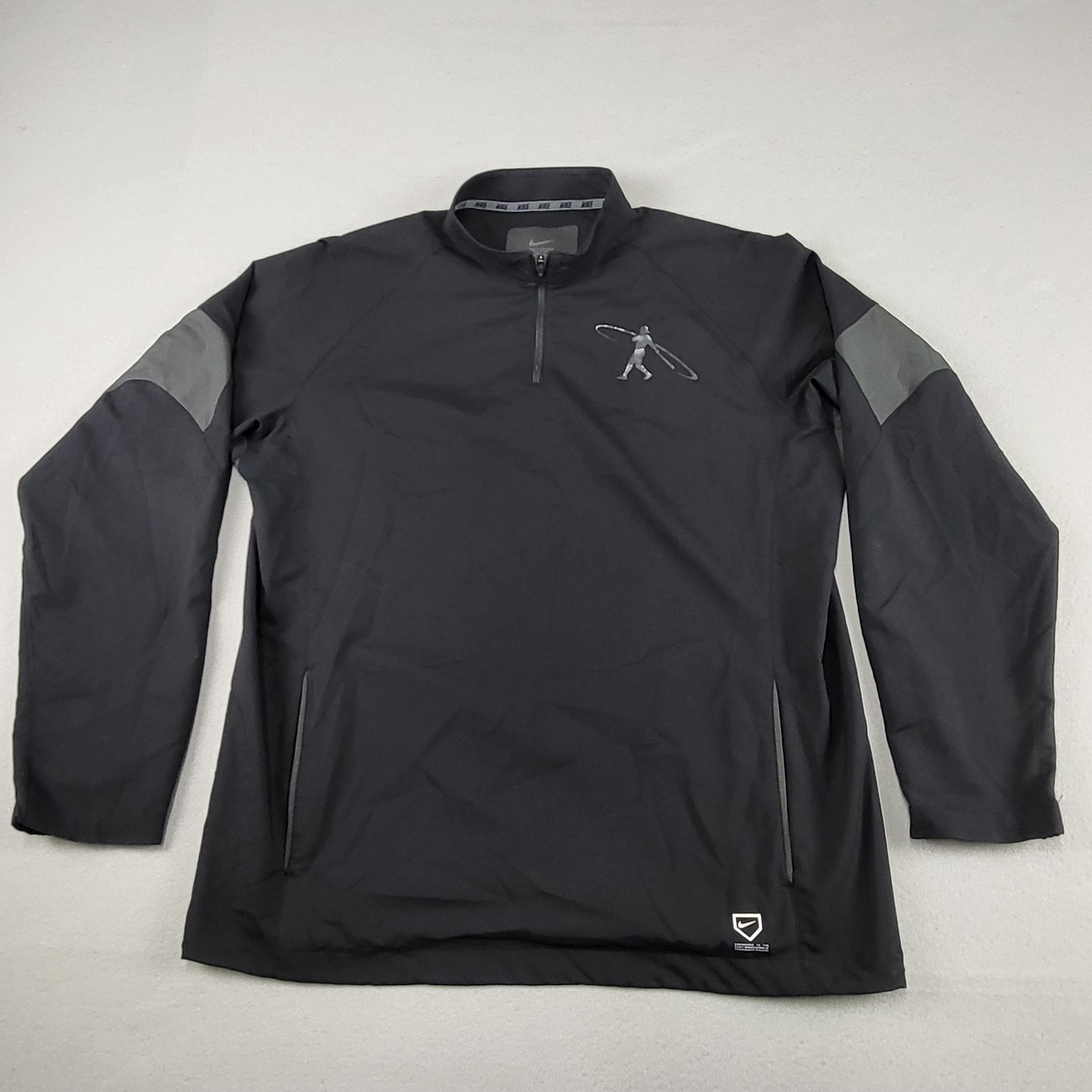 Nike Jacket Mens Large Black AeroLoft Baseball Quarter Zip Windbreaker Training