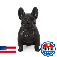 Christopher Knight Home Tamara French Bulldog Outdoor Garden Statue Matte Black