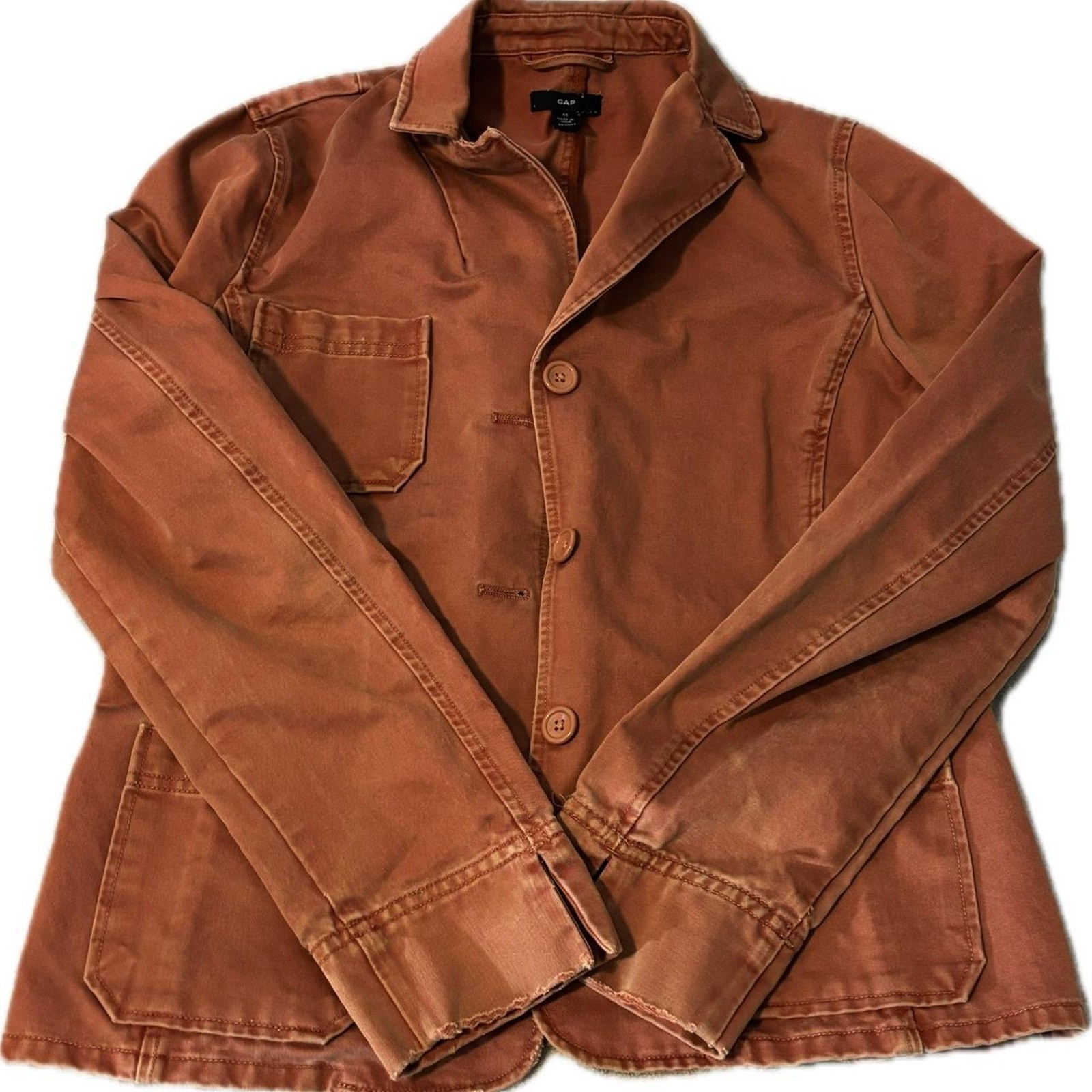 Gap Retro Orange / Brown Basic Jacket with Button… - image 1