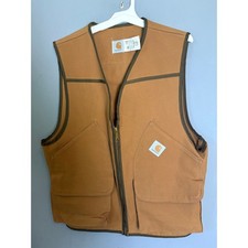 Carhartt Brown Canvas Work Utility Vest Size Large Made In USA