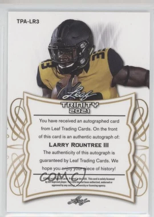 2021 Leaf Trinity Portraits Larry Rountree III #TPA-LR3 Rookie Auto RC - Image 2 of 2