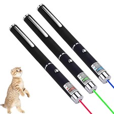 2-in-1 Cat Laser Pointer LED Keychain Pet Training Toy US