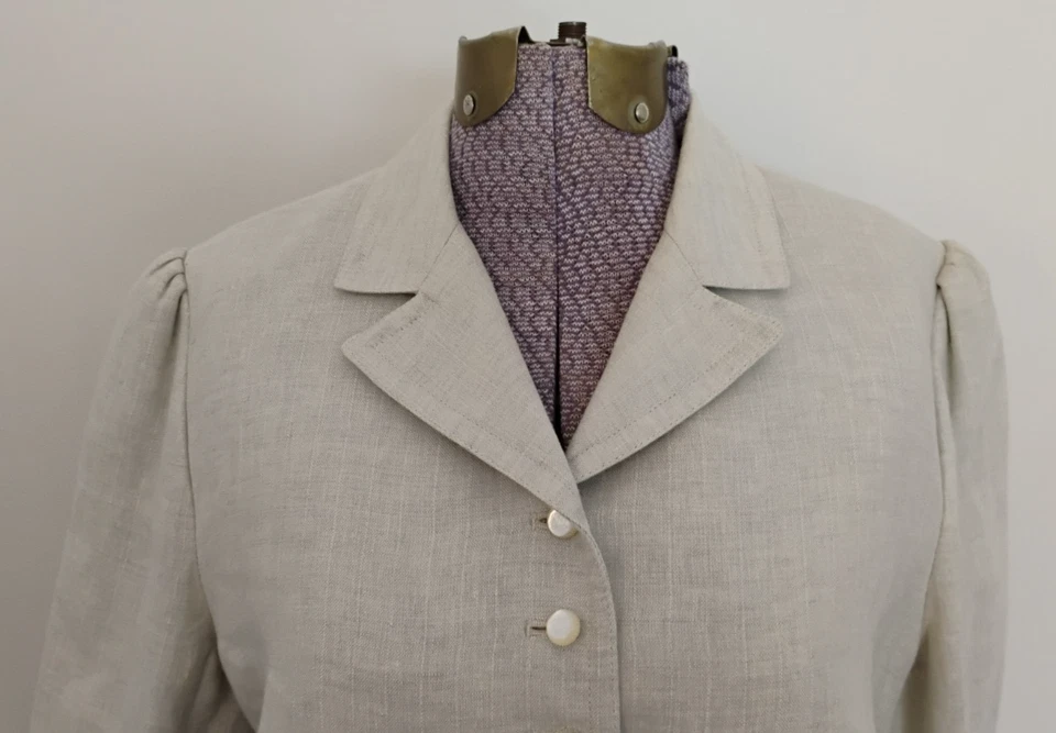 Blazer de Colección Ralph Lauren Crop Lino Chaqueta de Montar Polo Cottage RL Botones 6/8 Foto 2 de 4