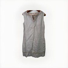 Loft Linen Tunic Dress With Embroidered Neckline Lined Size 6