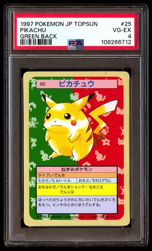 PSA 4 Pikachu 25 Pokemon Topsun Japanese 1997 Green Back
