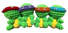 Lot 4 TMNT Teenage Mutant Ninja Turtle handmade Crochet Doll PLUSH figure toy