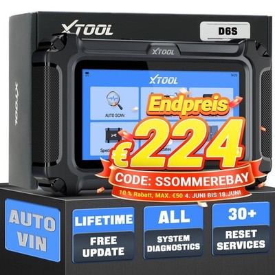 XTOOL D6S Profi KFZ Diagnosegerät ALLE System 30 Reset OBD2-Scanner DTC-Abfrage