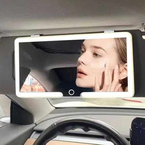 LED Car Sun Visor Vanity Mirror Rechargeable Makeup Mirror with 3Light Modes - Picture 2 of 7