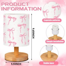 NEW VIHOSE Bow girls boys Table Lamp for Bedroom Kids Bedside Linen Wooden