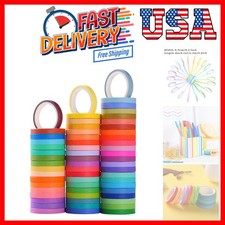 Washi Masking Tape Set 60 Rolls 5mm 0.2 inch Wide Decorative Craft Tape Colle...