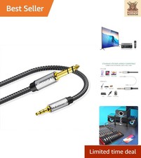 1ft 6.35mm to 3.5mm AUX Cable - Durable Braided Design, Clear Sound