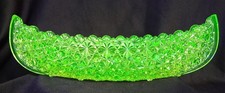 Hobbs Brockunier Vaseline Glass Canoe  UV Glow