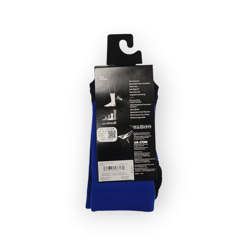 UA Youth Team Cushioned Crew Socks, 13.5K-4.5, Royal - Picture 2 of 4