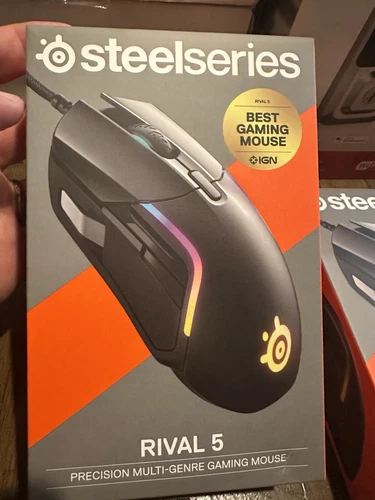 SteelSeries Rival 5 Precision Multi-Genre RGB Gaming Mouse Wired USB-A