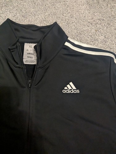 Adidas Track Jacket Youth XL (18/20) Black Full Zip Track Top NWT - Picture 4 of 10