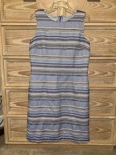 TALBOTS Cotton Blend Tweed Lined Zip Back Pockets Career Casual Dress Size 8