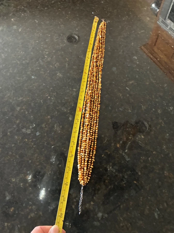 Collar Silpada Multistrand 8 Hilos Semilla Perla, Oro Cobre Bronce Foto 4 de 4