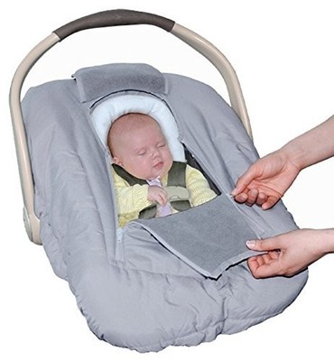 Jolly Jumper Sneak a Peek Sneak-a-Peek Infant Carseat Cover Deluxe Gray 