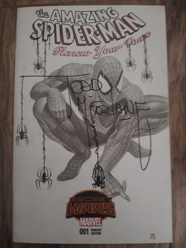 SPIDERMAN ORIGINAL SKETCH COVER ART SIGNED BY TODD MCFARLANE ART BY CAMPBELL