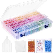 120-Slot Diamond Painting Storage Container with Labels Funnel for Crafts