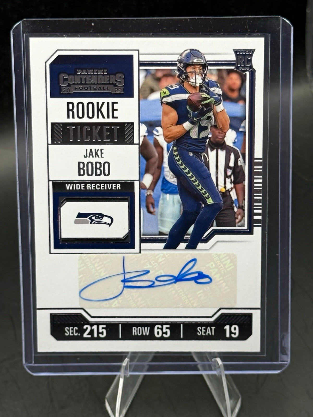 2023 Panini Contenders Rookie Ticket Jake Bobo Auto RC #193 Seahawks