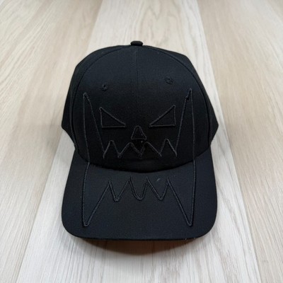 AssPizza Mens Black Monster Face Embroiderd Golf Performance Baseball Hat Cap