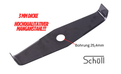 2-Zahn Mulchmesser für Freischneider Stihl Husqvarna Fuxtec 320mm Bohrung 25,4mm