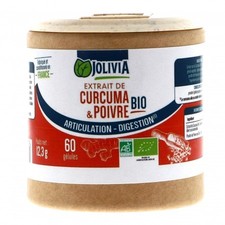 Extrait Curcuma 95% Poivre Bio - 60 gélules végétales de 155 mg