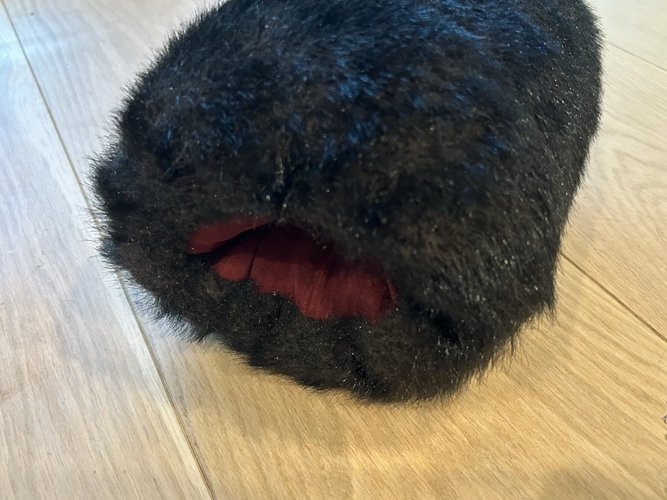 Manguito de piel sintética negro vintage años 60’s para niñas Foto 4 de 4