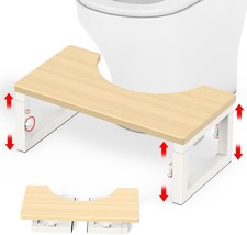 W&U Portable Toilet Potty Stool for Adults, 6" and 7" Adjustable Height