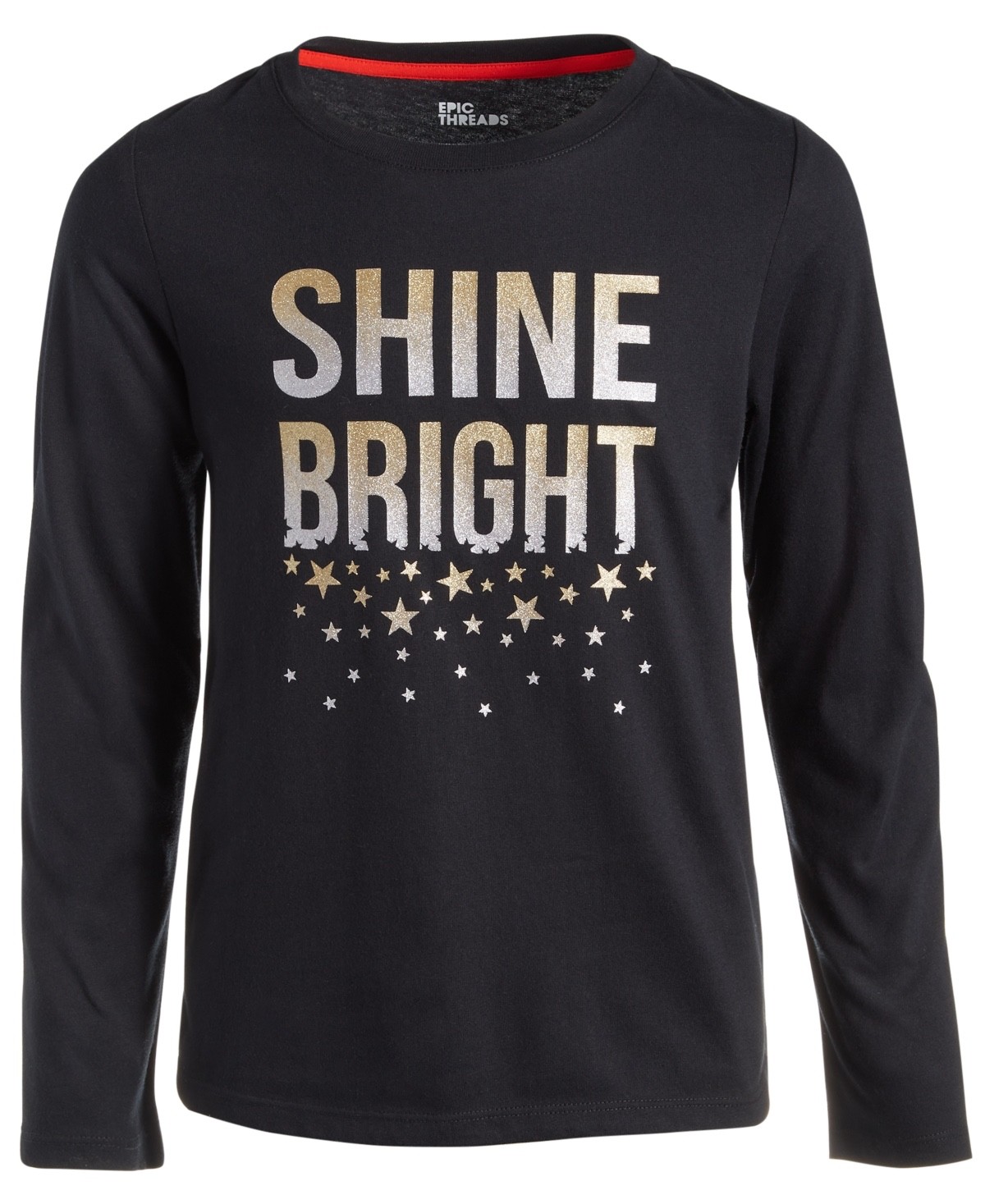 NWT L  Epic Threads Big Girls Shine Bright Print Long-Sleeve T-Shirt,