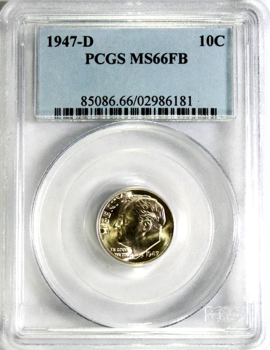 1947-D Roosevelt Dime PCGS MS66 FB  #GA6-81 "90% Silver"