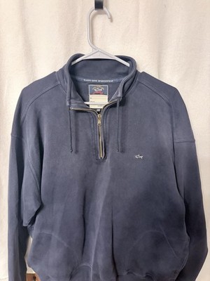 VTG 90s Paul & Shark Yachting Quarter Zip Sweatshirt Navy Blue Made in Italy