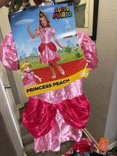 Super Mario Princess Peach Girls Costume Dress Size L 10  12 