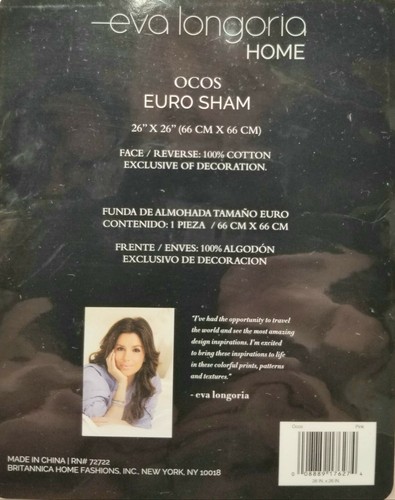 Eva Longoria Home OCOS Euro Sham - Blush - 26” x 26” - New - 第 3/4 張圖片