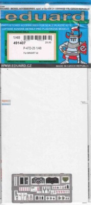 1/48 Eduard #491407 P-47D-25 Thunderbolt Color Details For MiniArt Kit